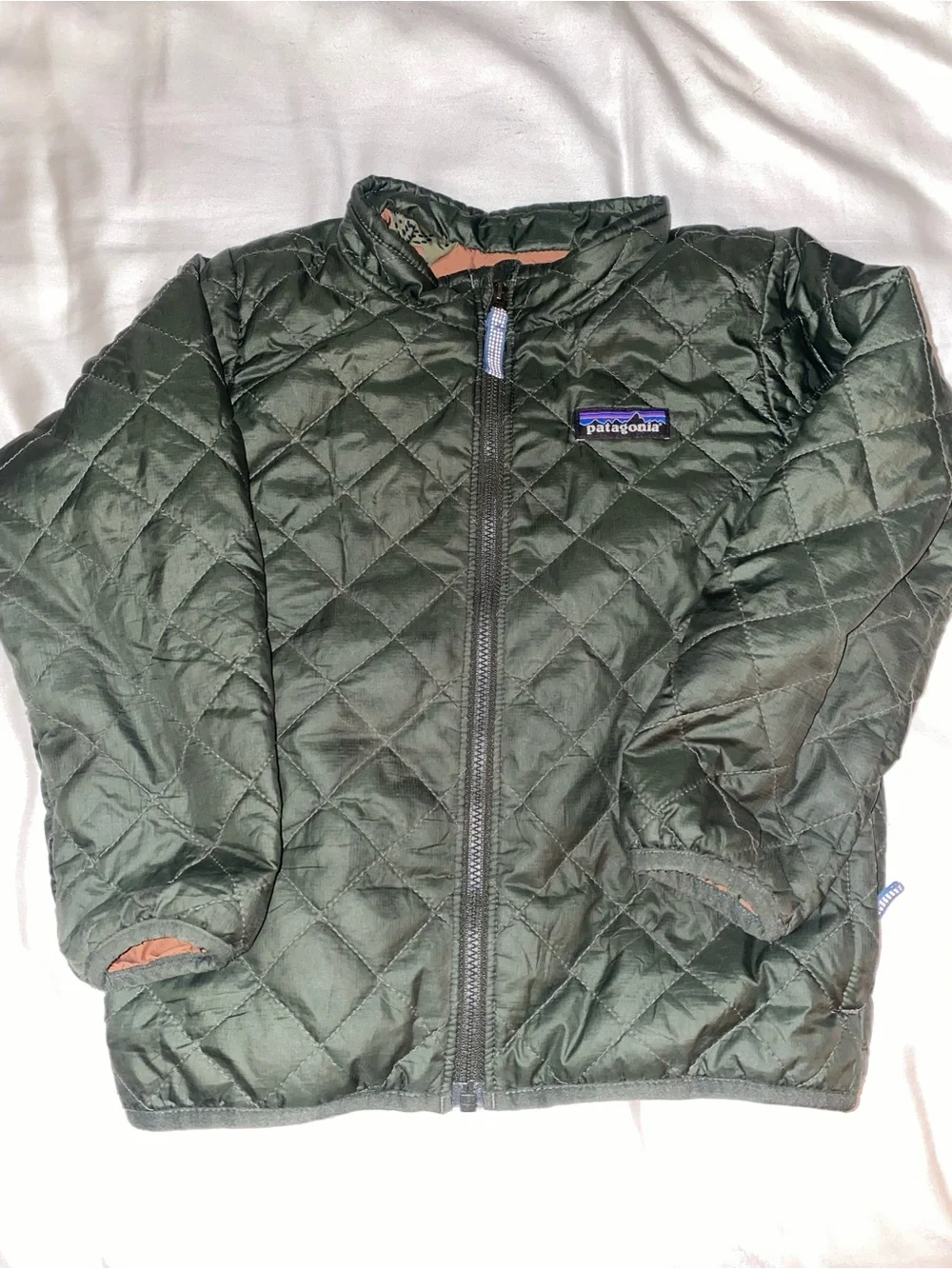 Patagonia Kids Quilted Thin Jacket - Dark Green